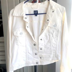 White Denim Jacket by GAP, size M, new, never worn.